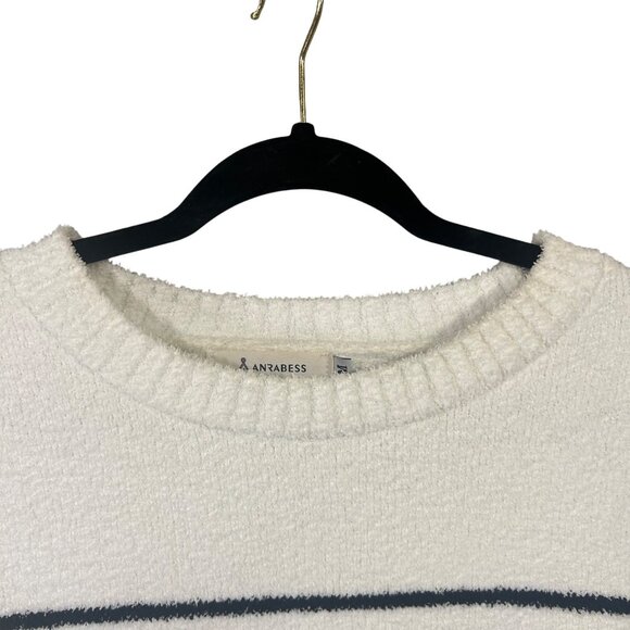 Anrabess Oversized Sweater Women's Size Medium Striped Crew Neck EUC - Picture 2 of 8